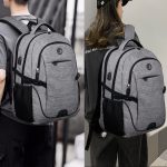 SHRRADOO Travel Laptop Backpack with usb Charging Port for Women & Men School College Students Backpack Fits 17 Inch Laptop (Grey, Large) - Image 7